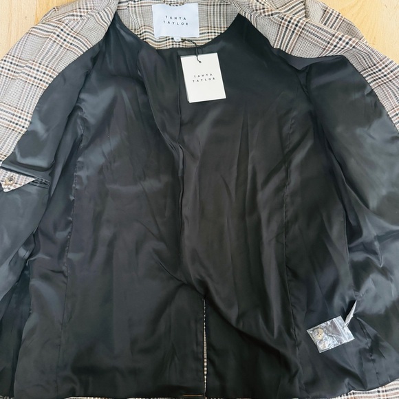 TANYA TAYLOR Lewis Plaid Fringe Trim Blazer NEW - Picture 13 of 14